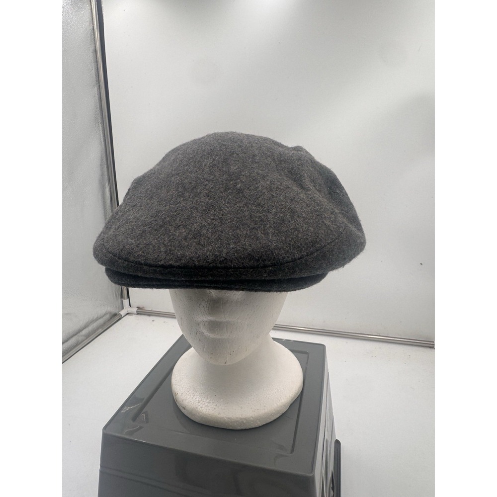 Newhattan Men's XL Gray Wool Blend Flat Cap Newsboy Ivy Driving Cabbie Hat Snap